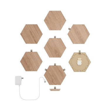 nanoleaf elements wood look starter kit (7 pack)